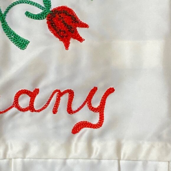 Vintage Embroidered Sweetheart Pillowcase With Red Roses & Text "To My Sweethear - Picture 8 of 12